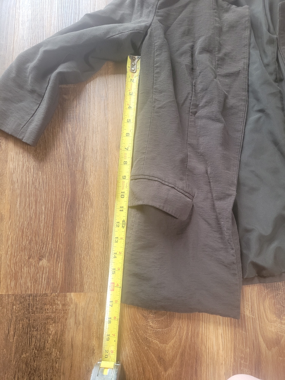 LOFT Olive Green Open Front Blazer - Picture 9 of 11